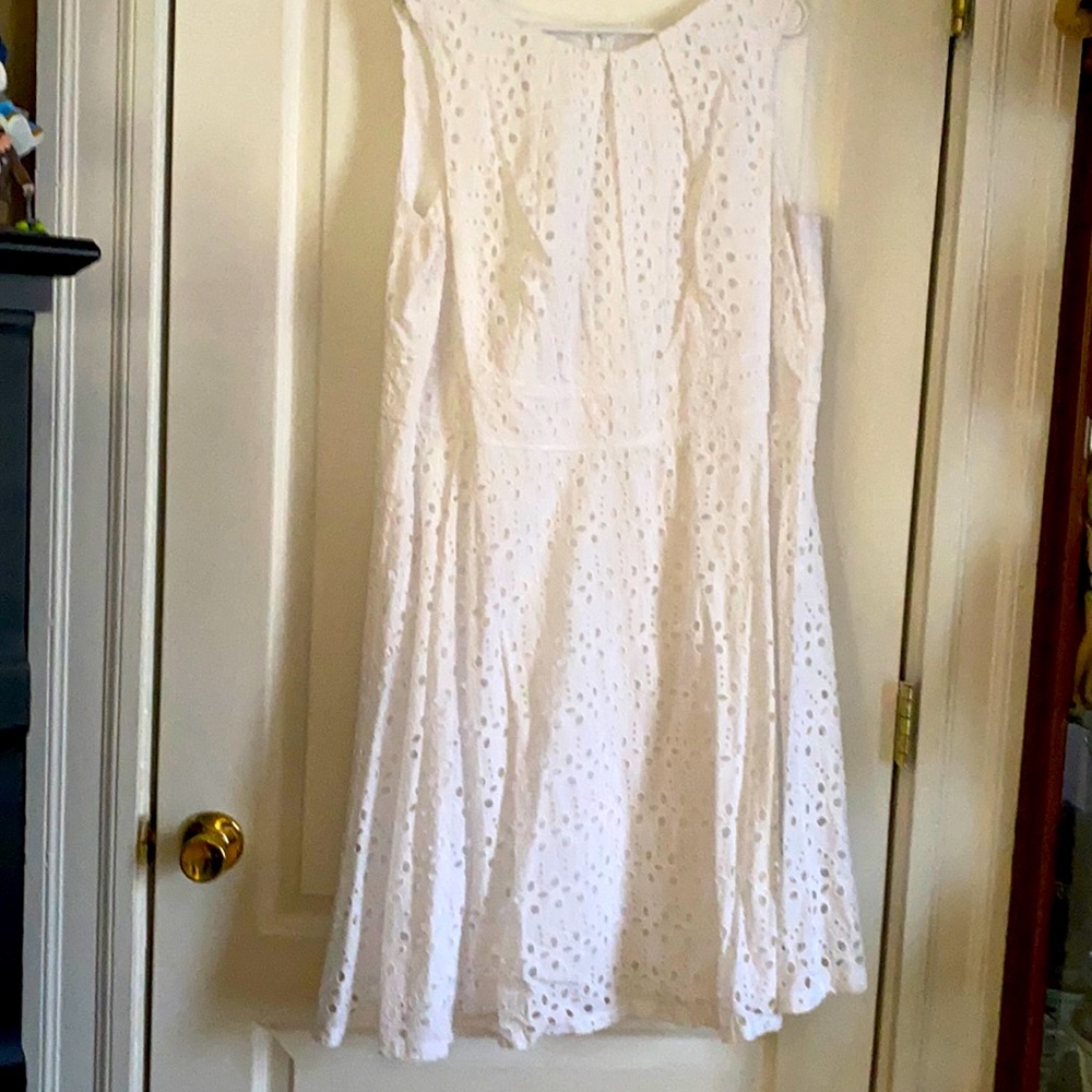 Elegant White Eyelet Dress
